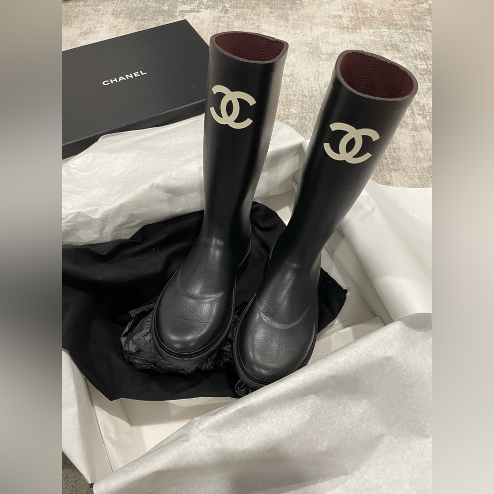 Chanel Brand New Rain boots